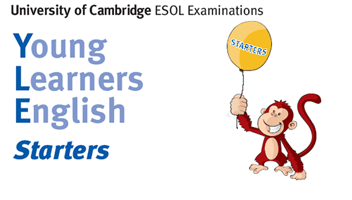 Young Learners English - peque&ntilde;o cartel que muestra un mono con un
globo anunciando ingl&eacute;s para ni&ntilde;os